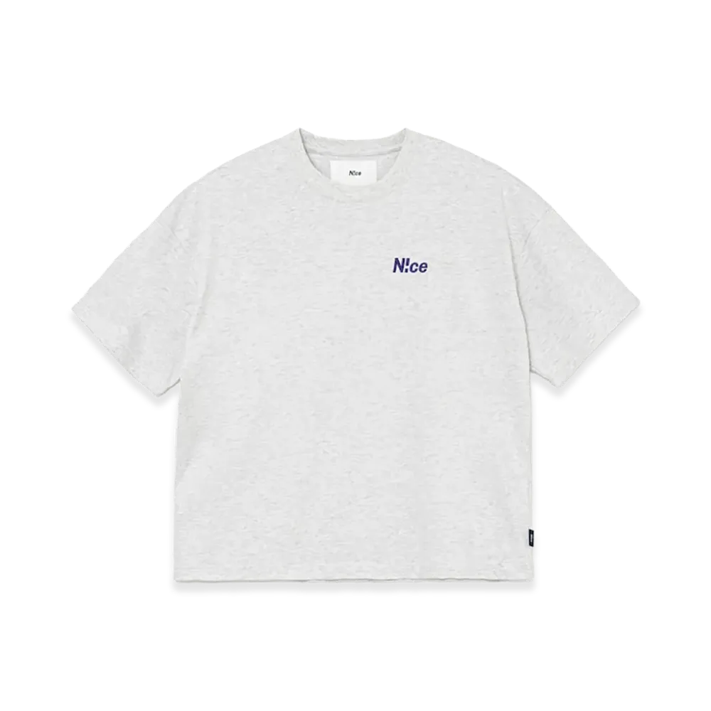 N!ce Embroidery Tee "Grey"