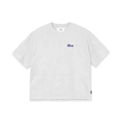 N!ce Embroidery Tee "Grey"