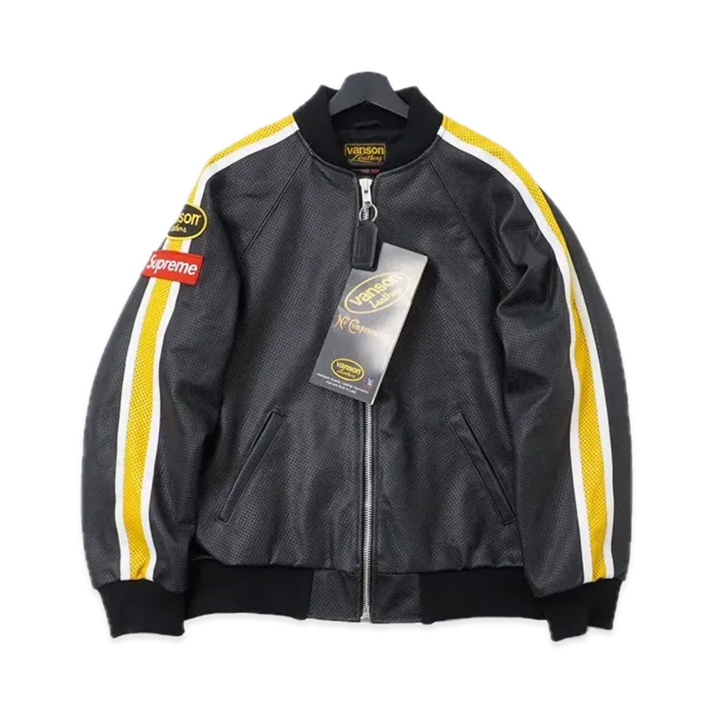Supreme x Vanson Leathers Perforated Bomber Jacket "Black"