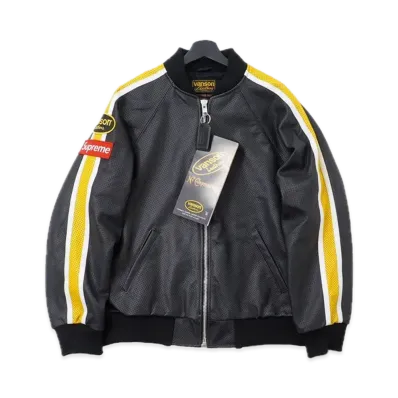Supreme x Vanson Leathers Perforated Bomber Jacket "Black"