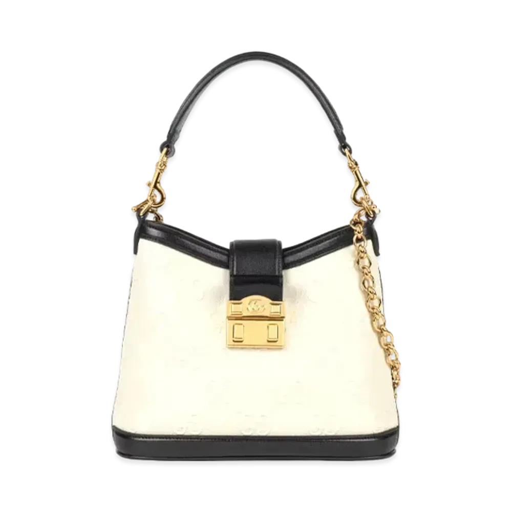 GUCCI GG Small Shoulder Bag "White Leather"