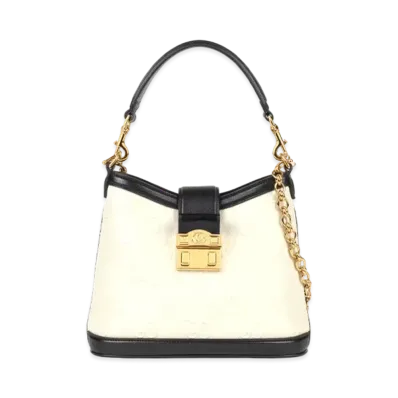 GUCCI GG Small Shoulder Bag "White Leather"
