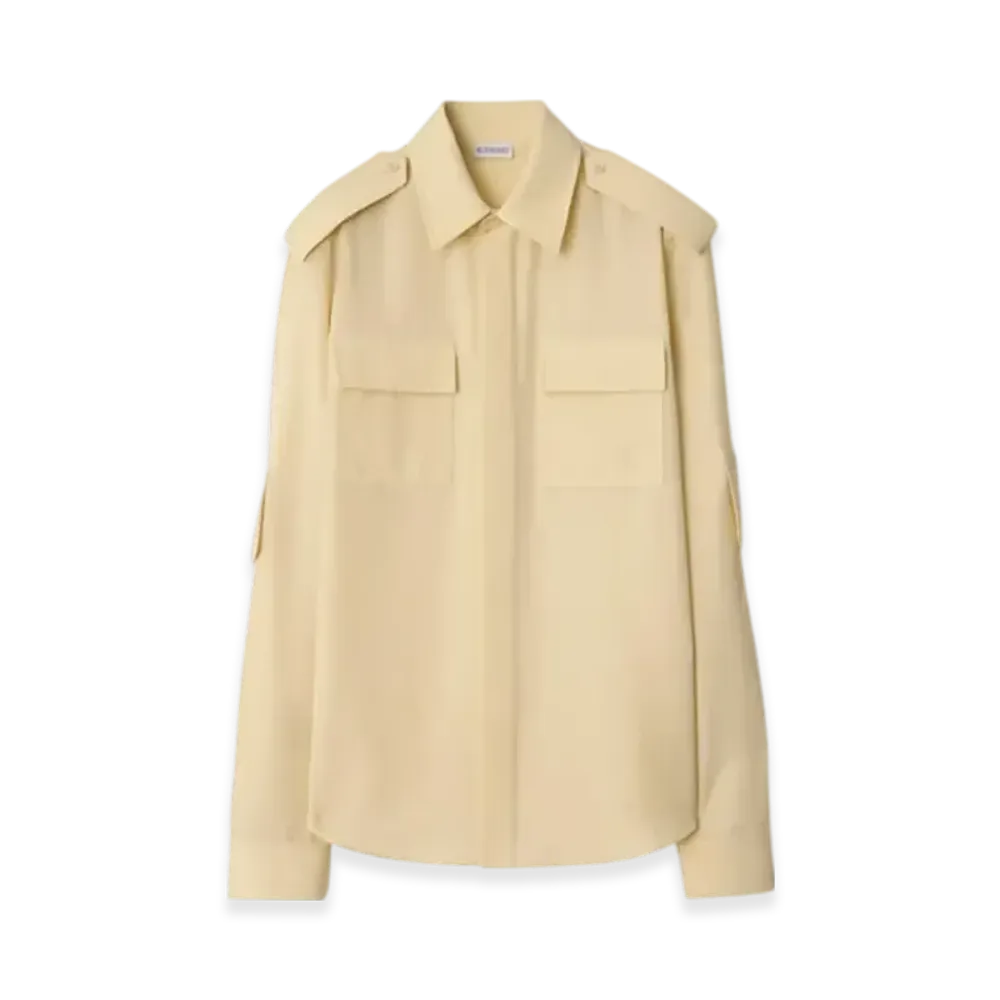 Burberry Silk Wool Blend Shirt "Nutmeg"