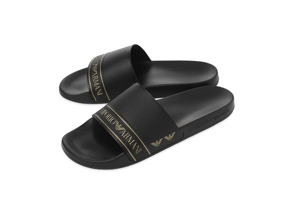 EMPORIO ARMANI EA7 Sandals "Full Black/Gold"