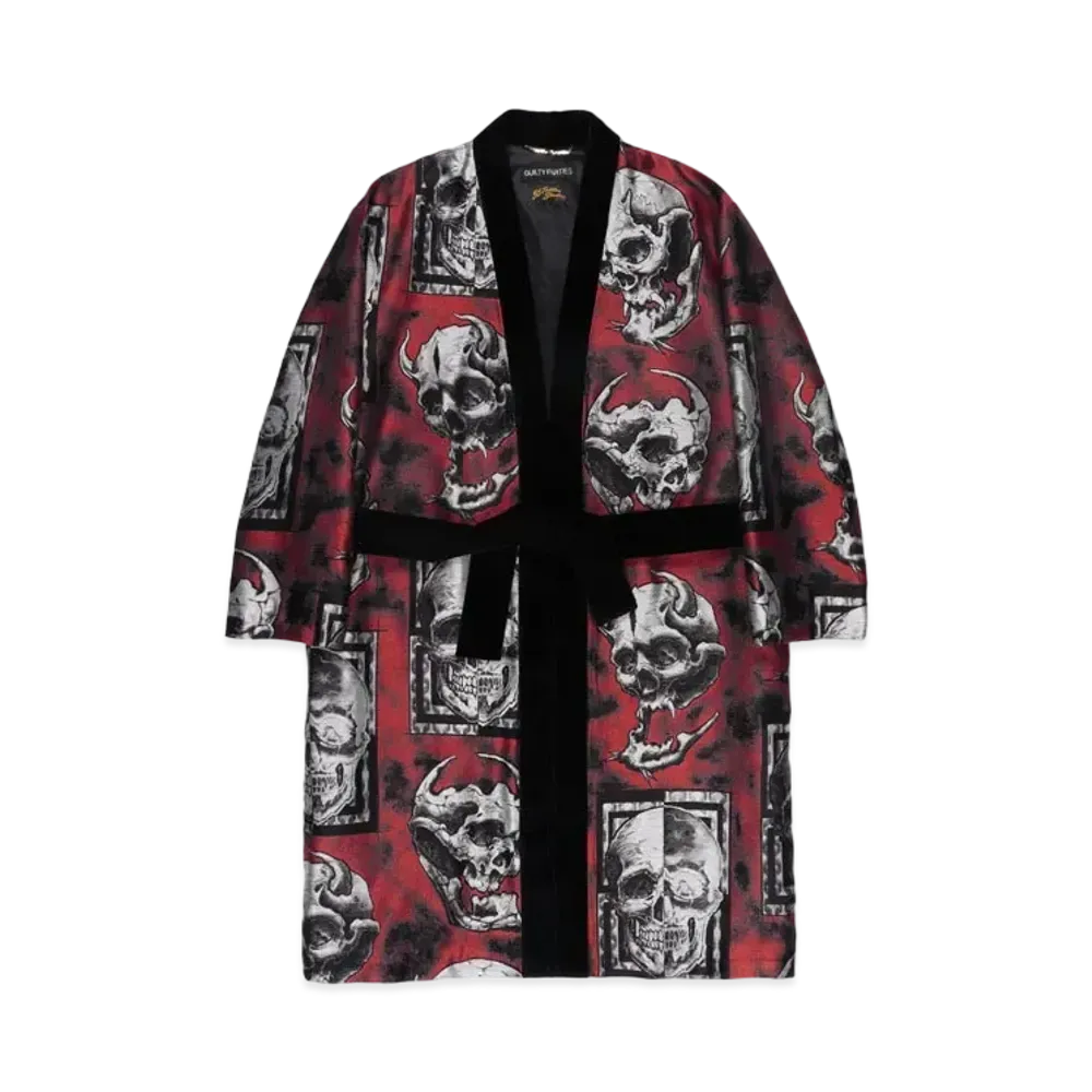 WACKO MARIA 56 TATTOO / JACQUARD GOWN COAT "Red"