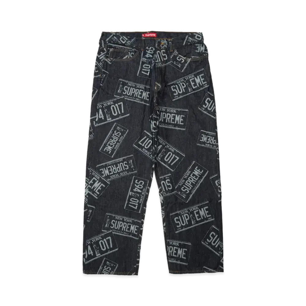 Supreme License Plate Baggy Jean "Rigid Indigo"