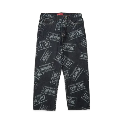 Supreme License Plate Baggy Jean "Rigid Indigo"