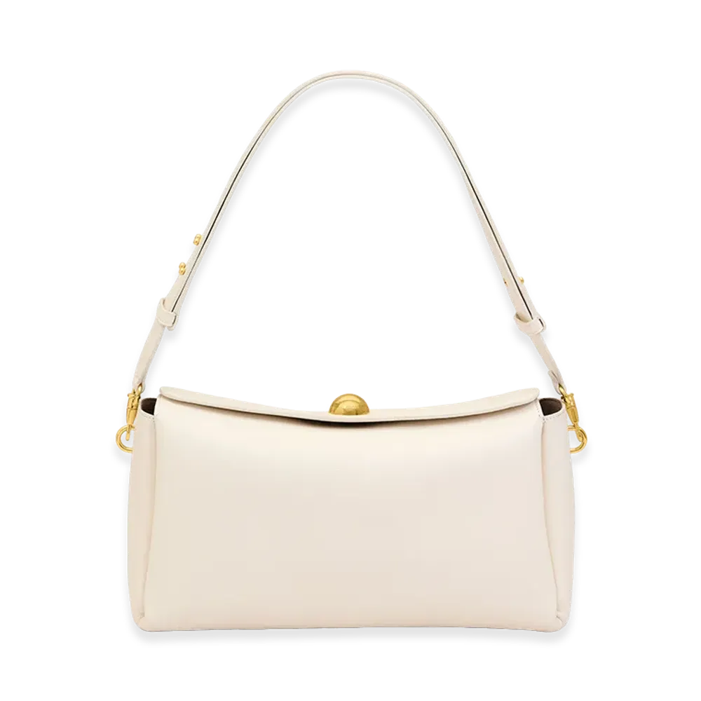 AMI PARIS Cow Leather Carrousel Medium Bag "White"