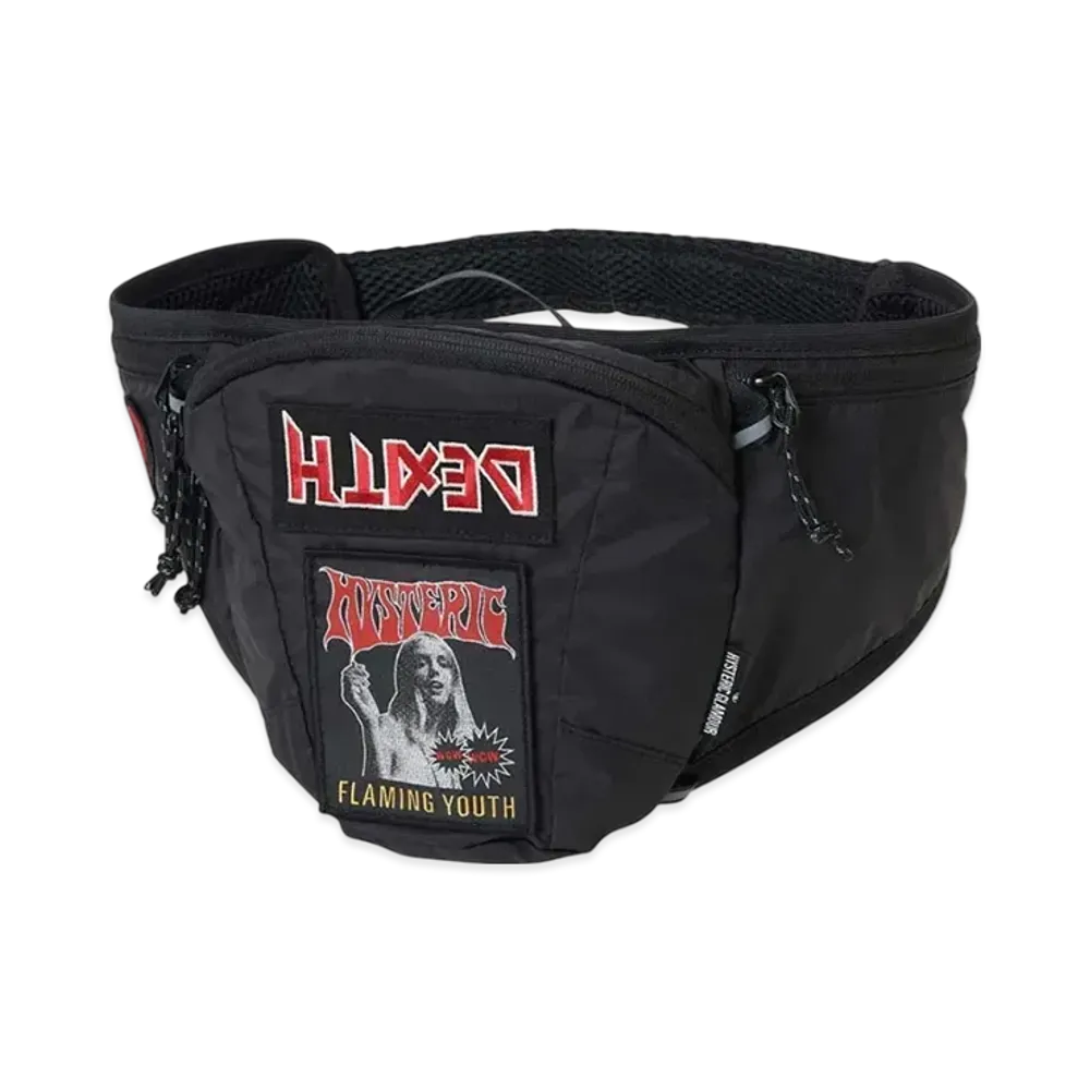HYSTERIC GLAMOUR Patch Custom Waist Bag "Black"