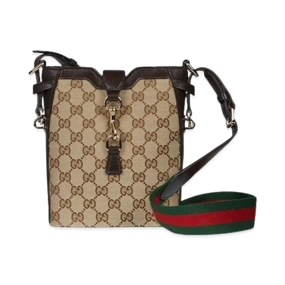 GUCCI Original GG Small Bucket Bag "Beige/Ebony"