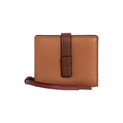 LOEWE Compact Zip Wallet Soft Grain Calf "Light Caramel/Pecan"