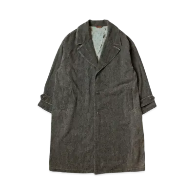 KAPITAL Twill Aging Wool Cavalier Coat "Charcoal"