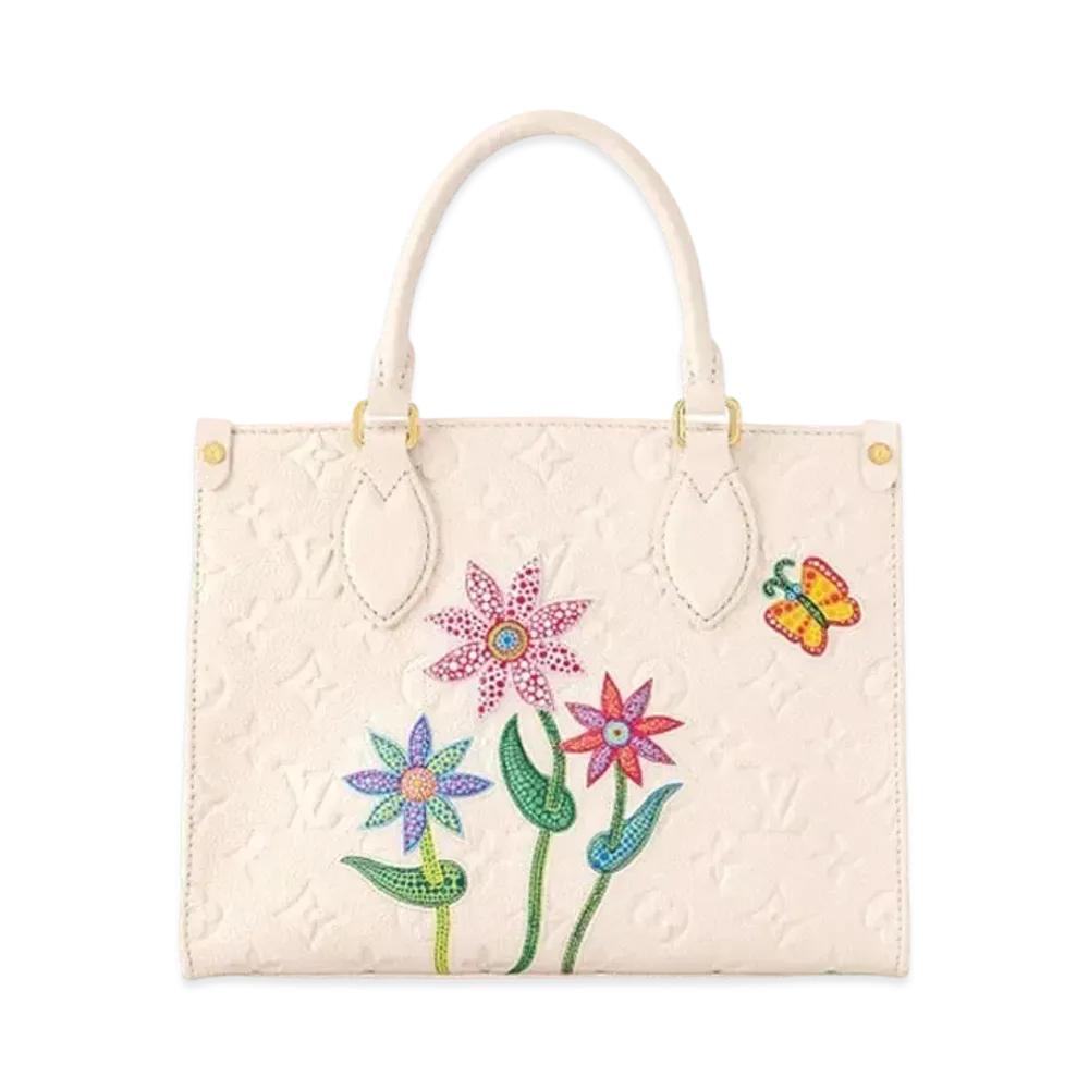 Louis Vuitton x Yayoi Kusama OnTheGo PM Monogram Empreinte Leather Flowers "Quartz"