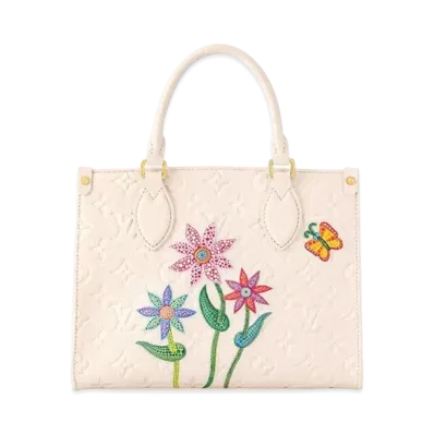 Louis Vuitton x Yayoi Kusama OnTheGo PM Monogram Empreinte Leather Flowers "Quartz"