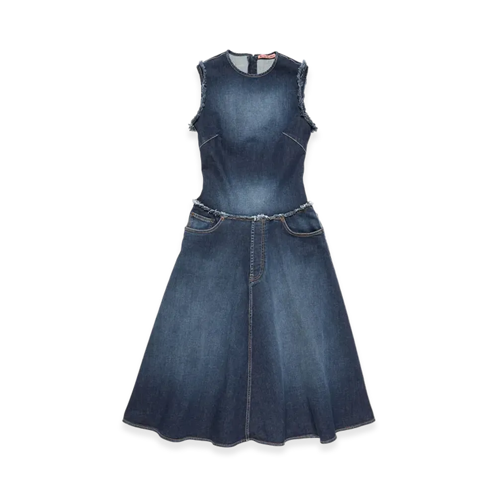 Acne Studios Layered Denim Midi Dress "Dark Blue"
