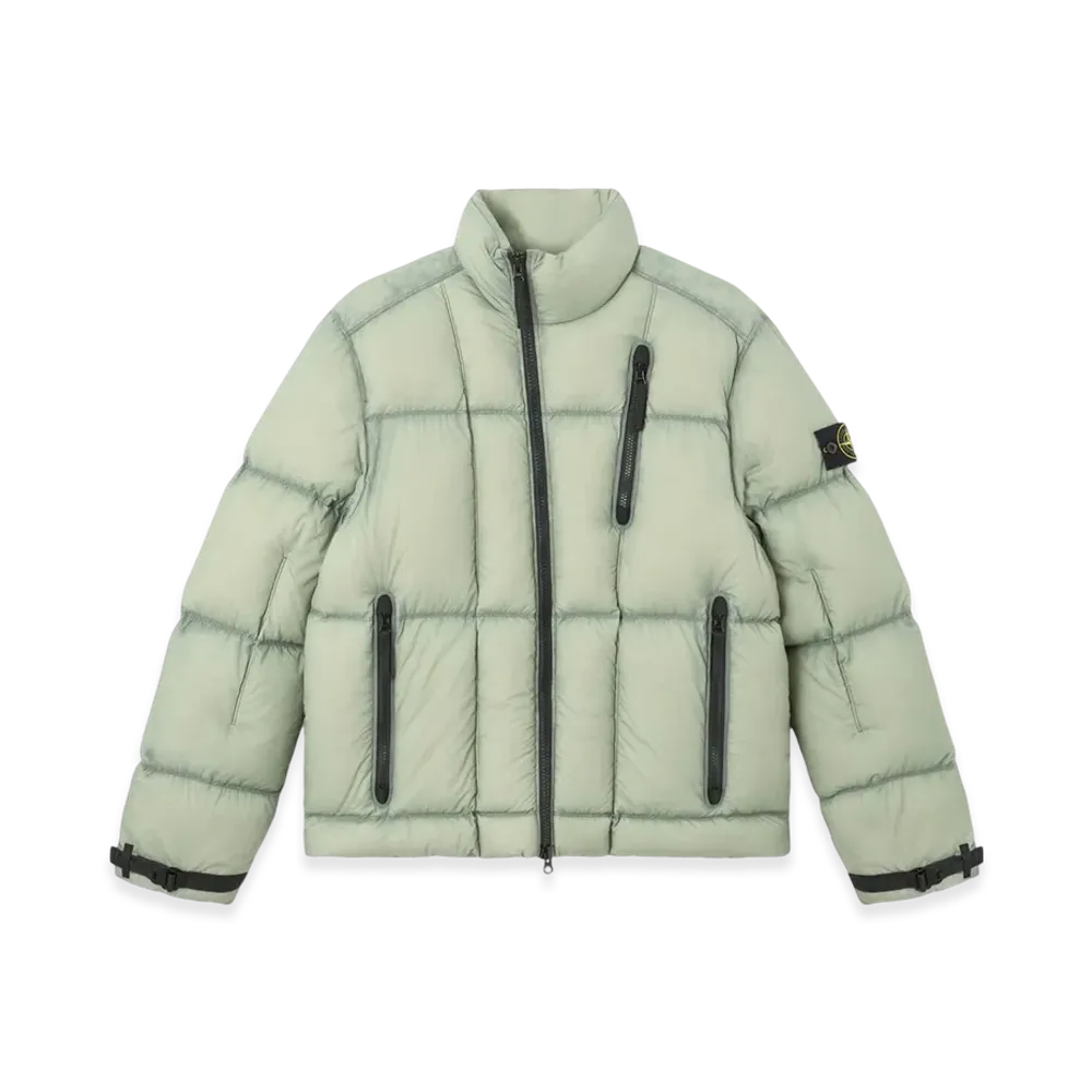 Stone Island 4100017 Seam Faded Light Nylon Tela "Sage Green"