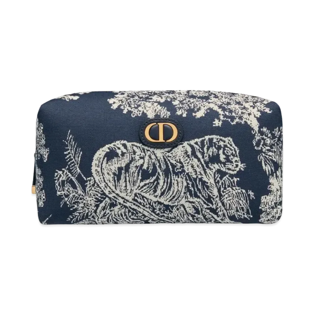 Dior 30 Montaigne Venus Pouch Toile De Jouy Reverse Jacquard "Blue"