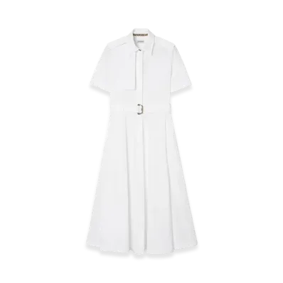 Burberry Women's Cotton Poplin Shirt Dress "Optic White"
