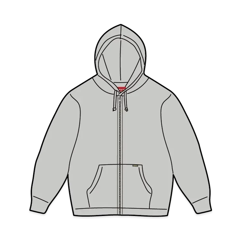 Supreme Work Zip Up Hooded Sweatshirt "Heather Grey"