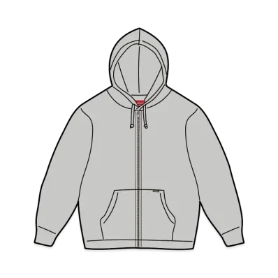 Supreme Work Zip Up Hooded Sweatshirt "Heather Grey"