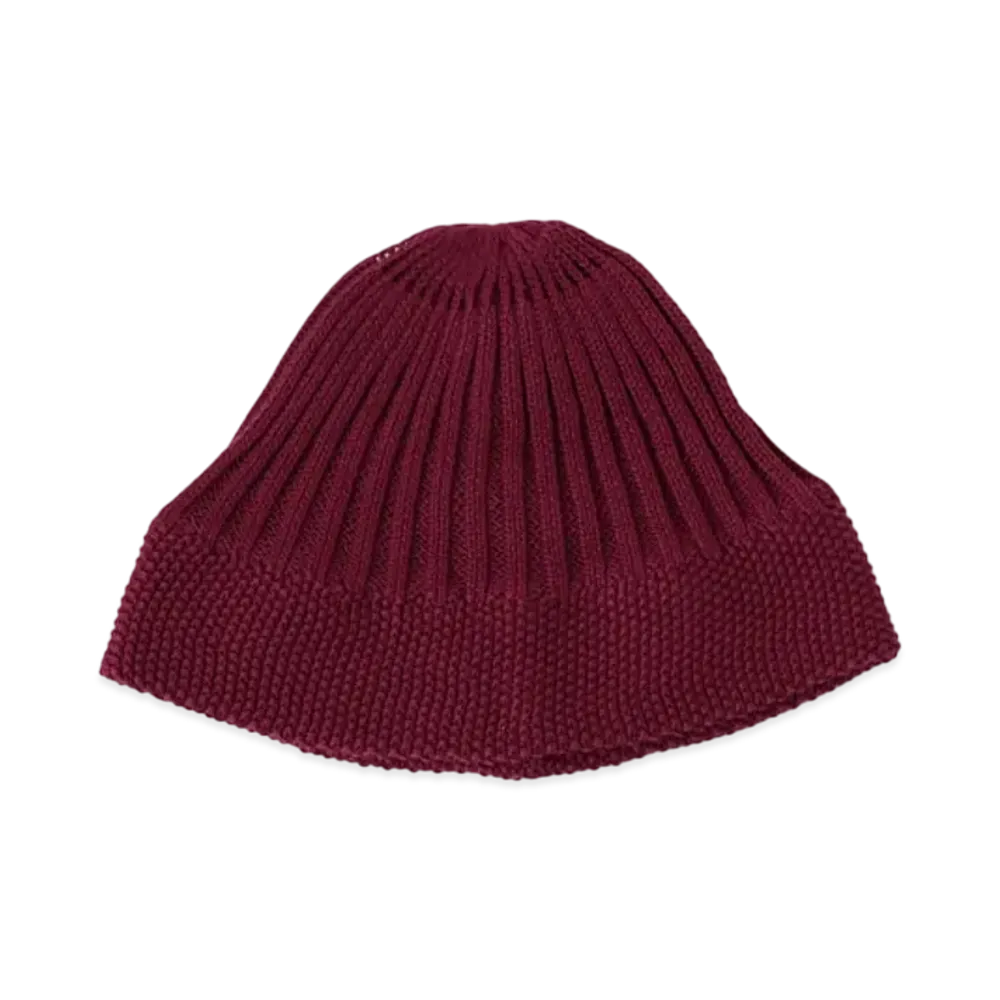 BEAMS Cotton Ribbed Watch Cap "Burgundy"