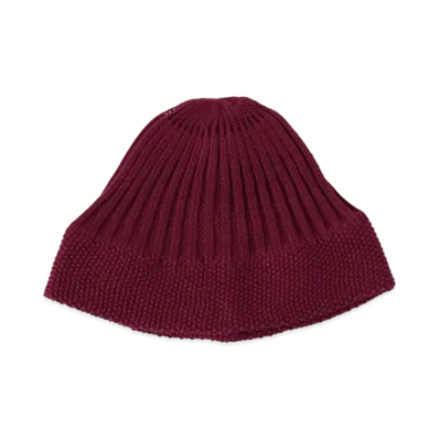 BEAMS Cotton Ribbed Watch Cap "Burgundy"