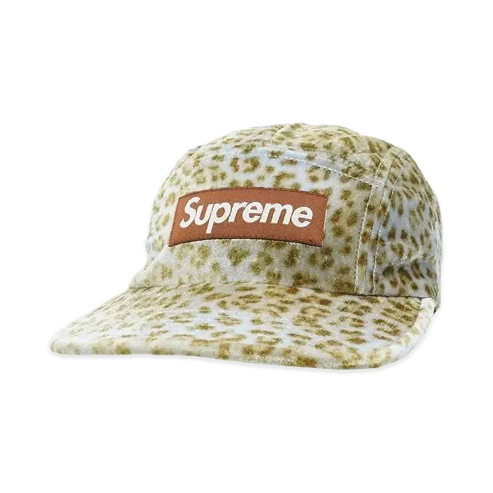 Supreme Leopard Velvet Camp Cap 