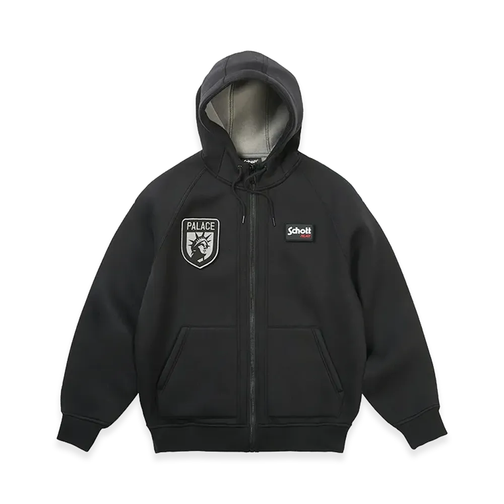 PALACE x Schott Bonded Fleece Hood "Black"