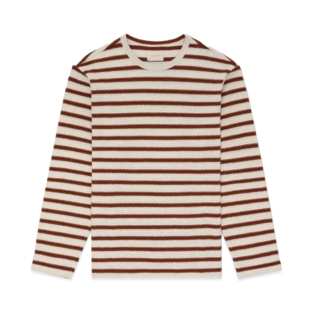 Aime Leon Dore Striped Jacquard Long-Sleeve Tee "Cream&Brown"