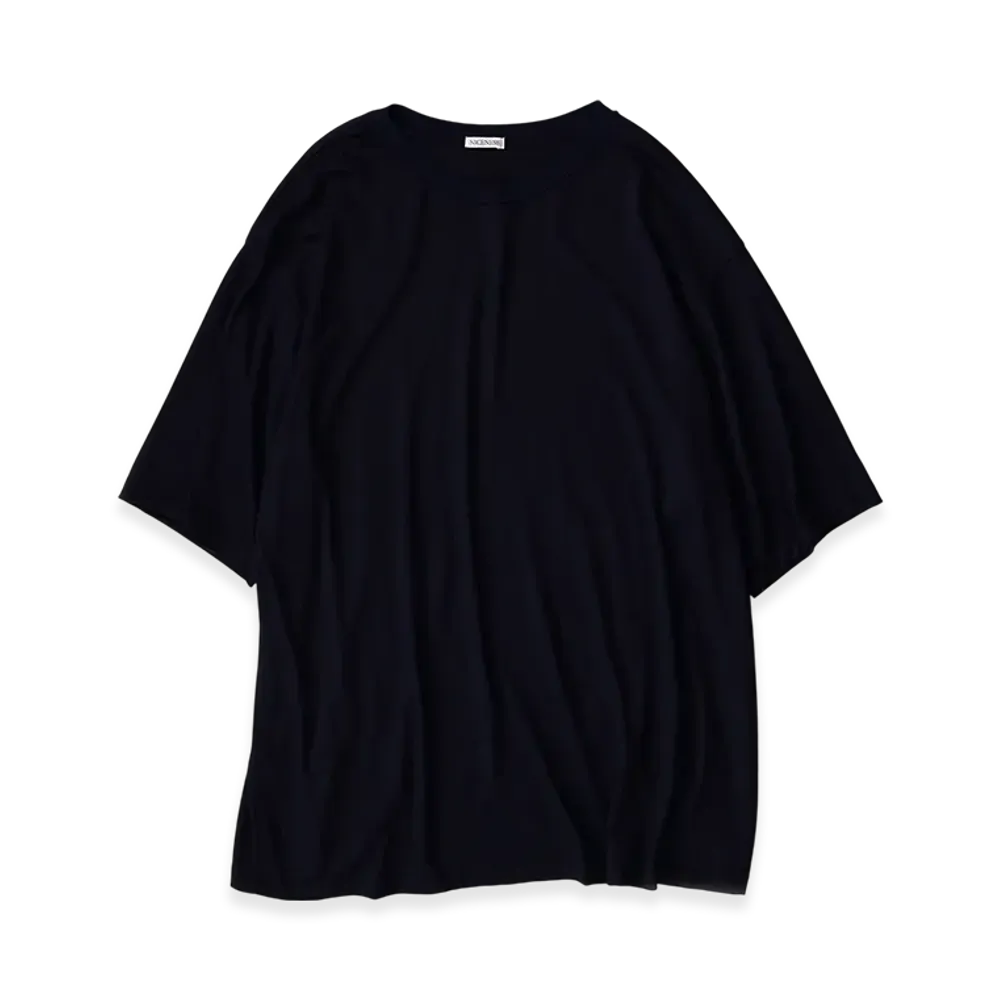 NICENESS Cohen Merino Wool T - Shirt With Short Sleeves "Black"