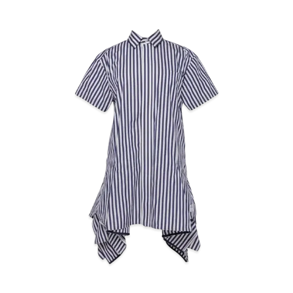 sacai Thomas Mason Cotton Poplin Dress "Navy Stripe"
