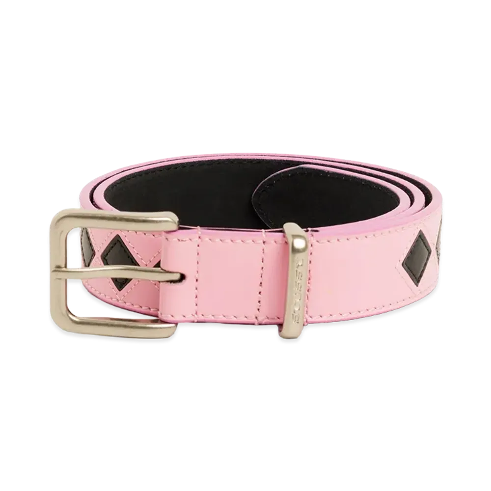 Stussy Argyle Leather Belt "Pink"