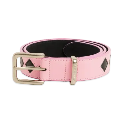 Stussy Argyle Leather Belt "Pink"