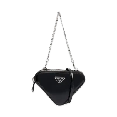 PRADA Brushed Leather Mini Pouch "Black"