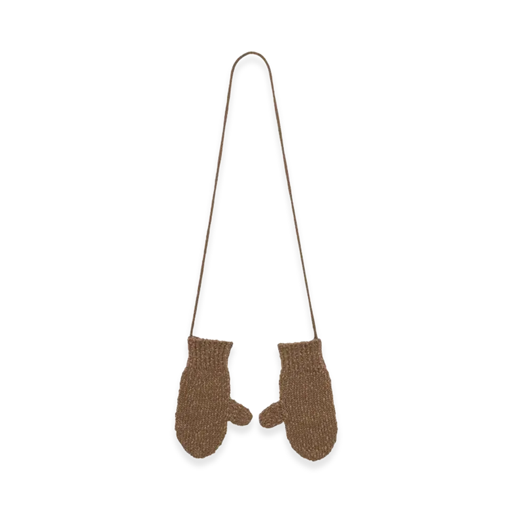 Graphpaper Cotton Wool Slub Mittens "Brown"