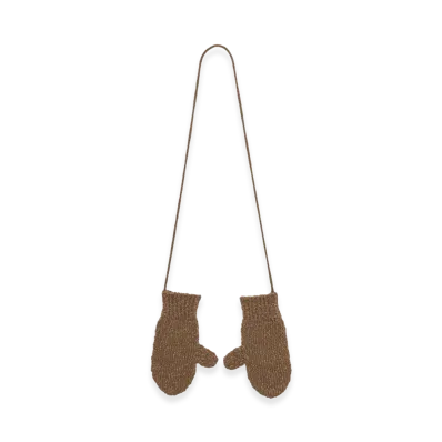 Graphpaper Cotton Wool Slub Mittens "Brown"