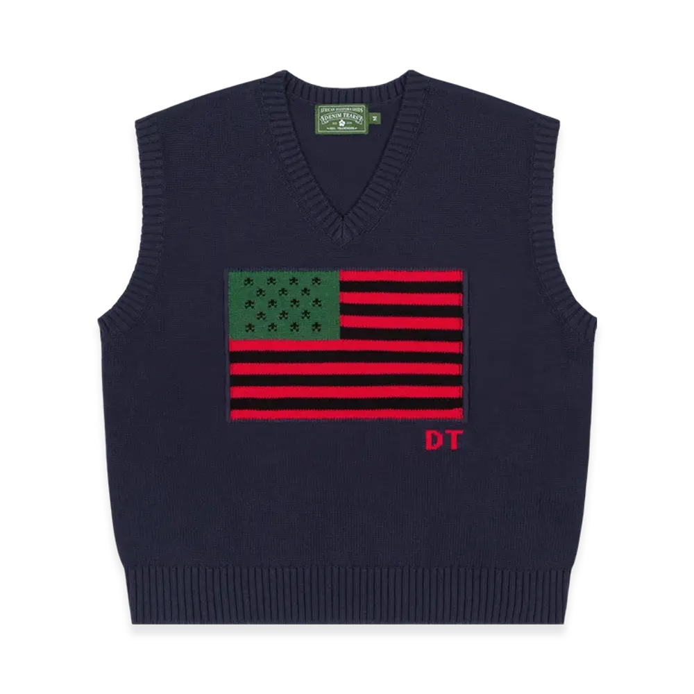 DENIM TEARS African-Americana Vest "Navy"