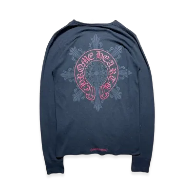 Chrome Hearts Horseshoe Floral Cross Thermal L/S T-Shirt "Black"