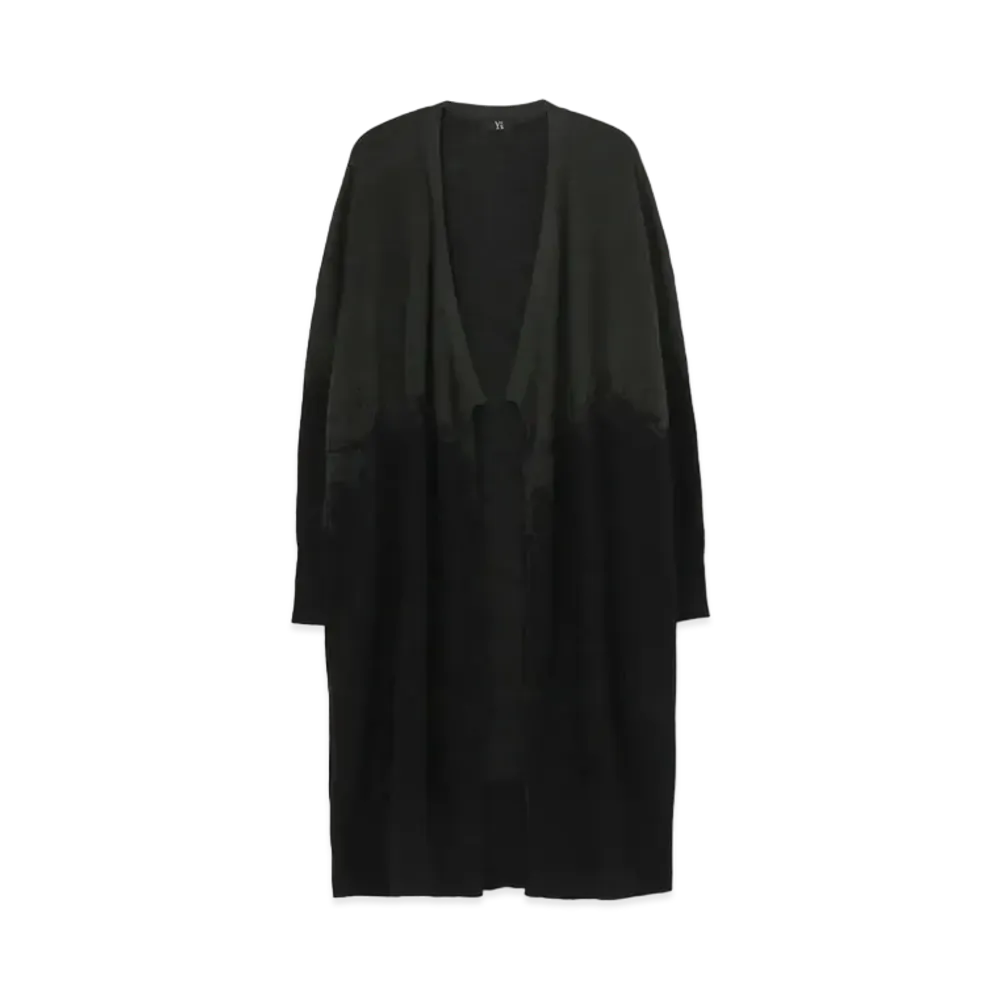 Yohji Yamamoto Y's COTTON LINEN PLATING COMBI LONG CARDIGAN "Grey"