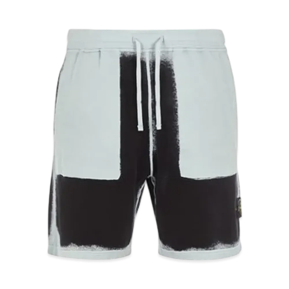 Stone Island 647T2 Hand Sprayed Airbrush Treatment Bermuda Shorts - 23SS "Sky Blue"