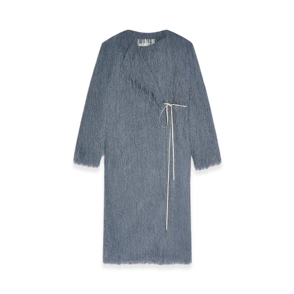 DRIES VAN NOTEN Women's Fringed Coat "Dark grey"