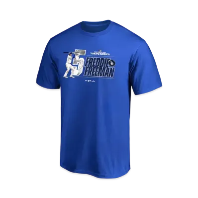 MLB Fanatics Dodgers Freddie Freeman MLB Tokyo Series Opening Game T-Shirt "Blue"