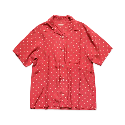 KAPITAL Rayon Polka Dot Aloha Shirt "Red"