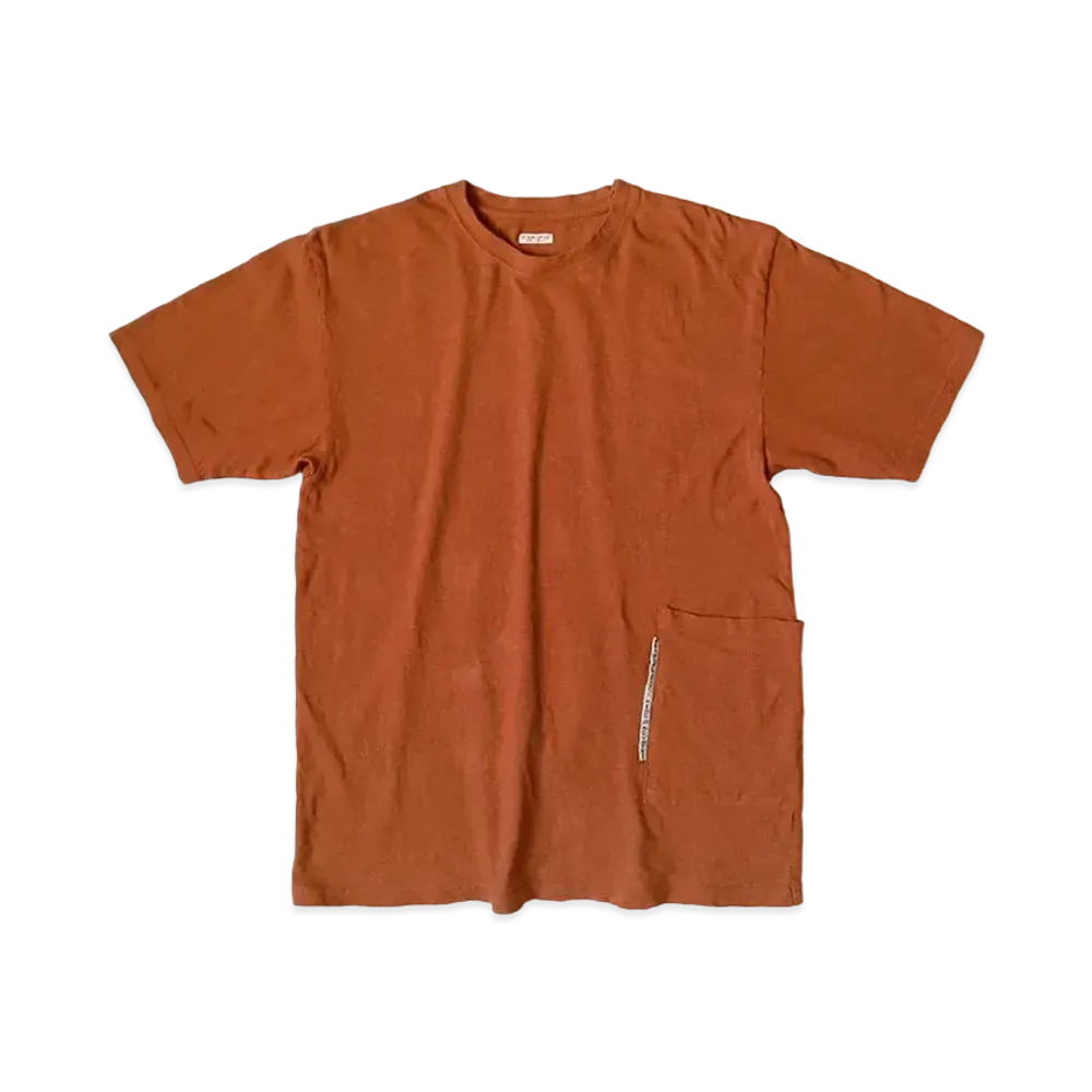 KAPITAL Gauze India Biscuit Pocket Tee "Brown"