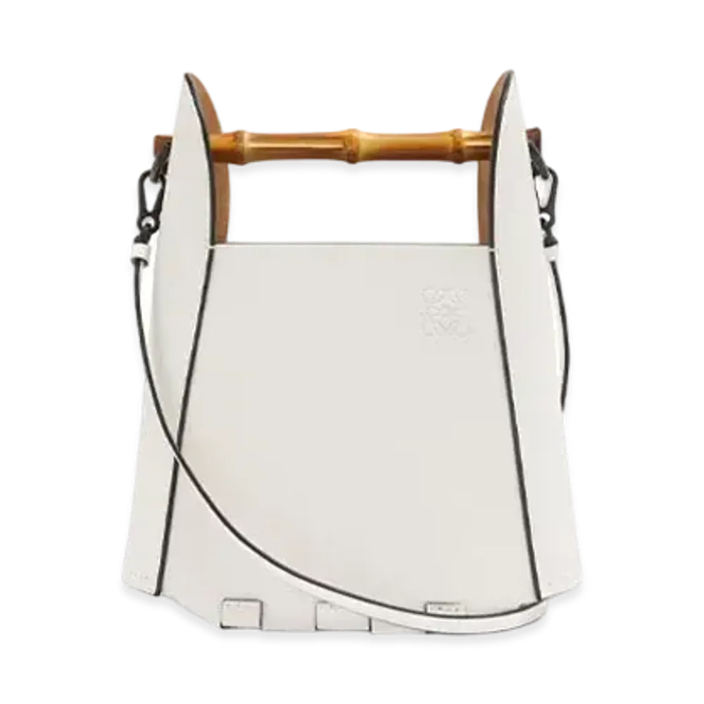 LOEWE Bamboo Bucket Bag In Calfskin "Soft White"