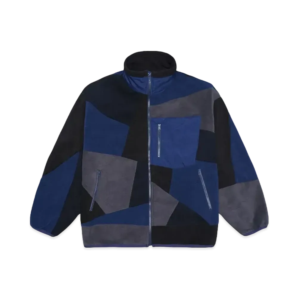 ANREALAGE PANEL PATCHWORK FLEECE BLOUSON "NAVY"