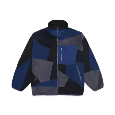 ANREALAGE PANEL PATCHWORK FLEECE BLOUSON "NAVY"