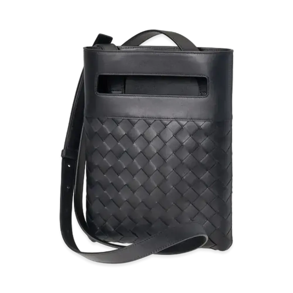 Bottega Veneta Intrecciato Calf Leather Shoulder Bag "Black"