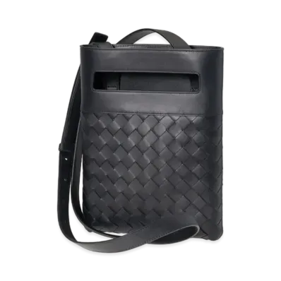 Bottega Veneta Intrecciato Calf Leather Shoulder Bag "Black"