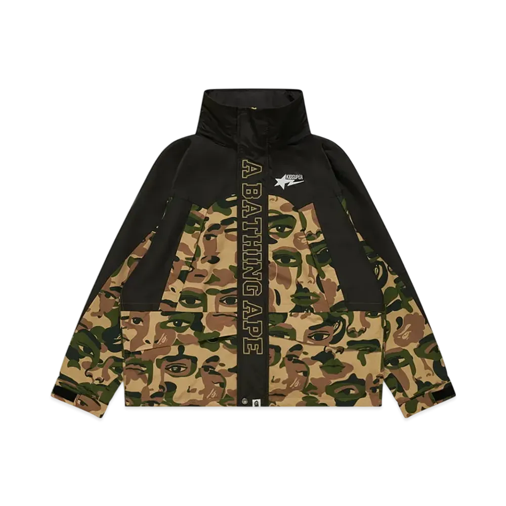 A BATHING APE Bape x Kidsuper Camo Snowboard Jacket "Green"